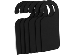 Conjunto de 6 Peças Placas Madeira para Porta, Mini Quadros de Recados Madeira Dupla Face, para Maçanetas, Preto BRILVIBERA
