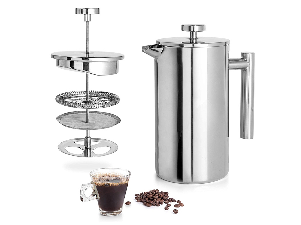 Cafeteira Francesa Tipo Prensa, Térmica Feita De Aço Inoxidável 304.