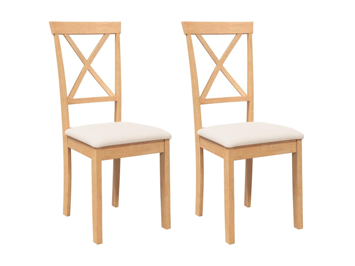 Maison Exclusive - Cadeiras De Jantar Com Almofadões 2 Pcs Madeira Maciça