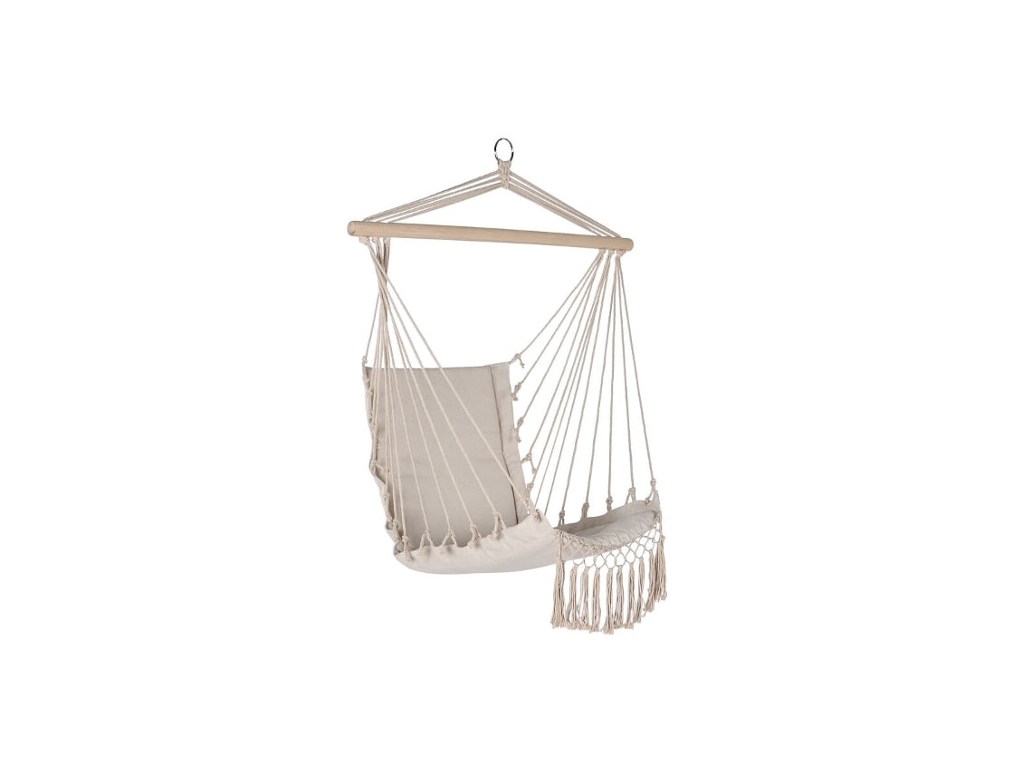 Cadeira de jardim suspensa Home Esprit, branco natural, 90 x 50 x 130 cm