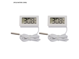 2 Peças Mini Termômetro Digital Lcd Interior Com Cabo De 1 Metro (branco)