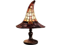 Abajur Artesanal Em Vitral Formato De Chapéu Bruxa – Luminária Noturna