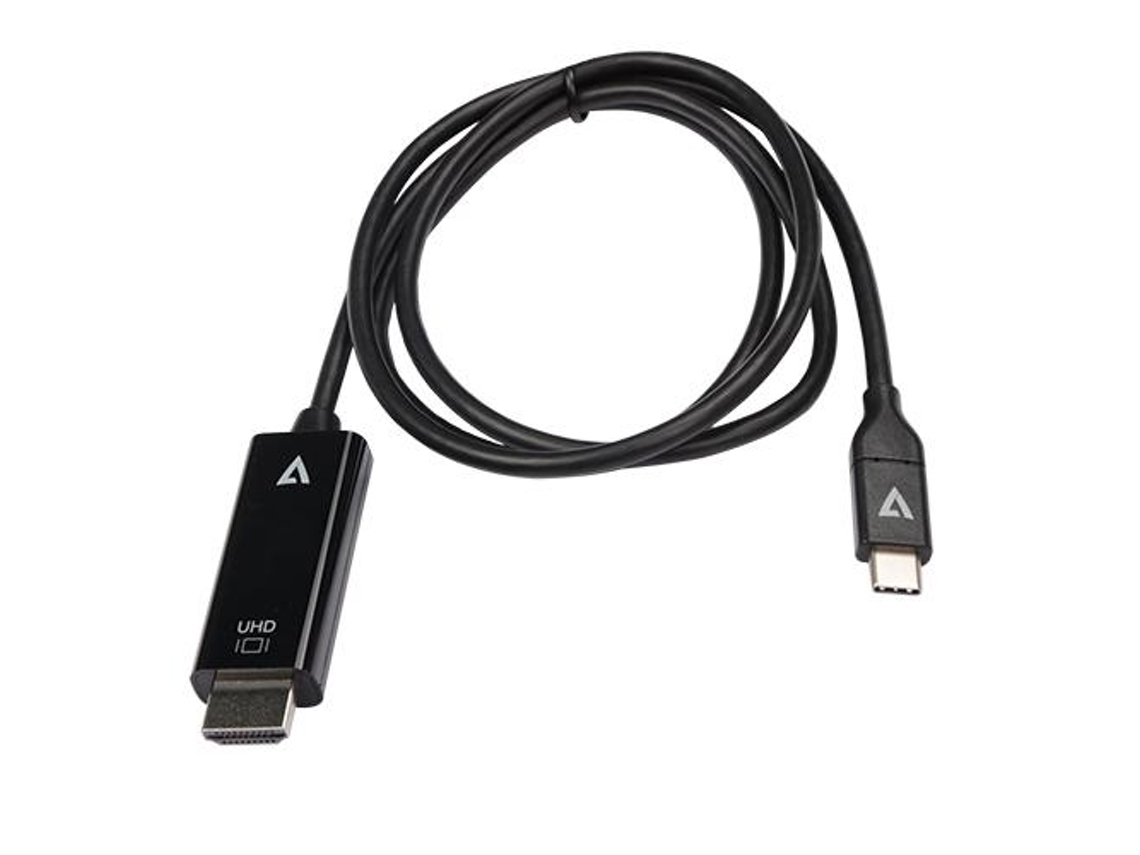 V7 V7Uchdmi-1M Adaptador de Cabo de Vídeo Usb Type-C 3.2 Gen 1 Hdmi Preto