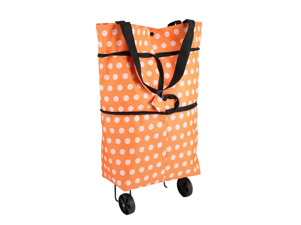 Sacola de Compras Dobrável com Rodinhas em Tecido Oxford, Dupla Função, Leve e Reutilizável, Ideal para Viagens e Armazenamento. GOKOCO