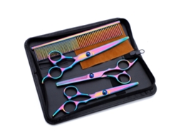 Tesoura De Cortar Cabelo De Pet Profissional Inox Com Design Seguro E Colorido Para Grooming