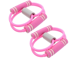 2 Unidades De Faixas Elásticas Resistência Rosa Em Formato 8, Com Alta Resiliência E Material Respirável