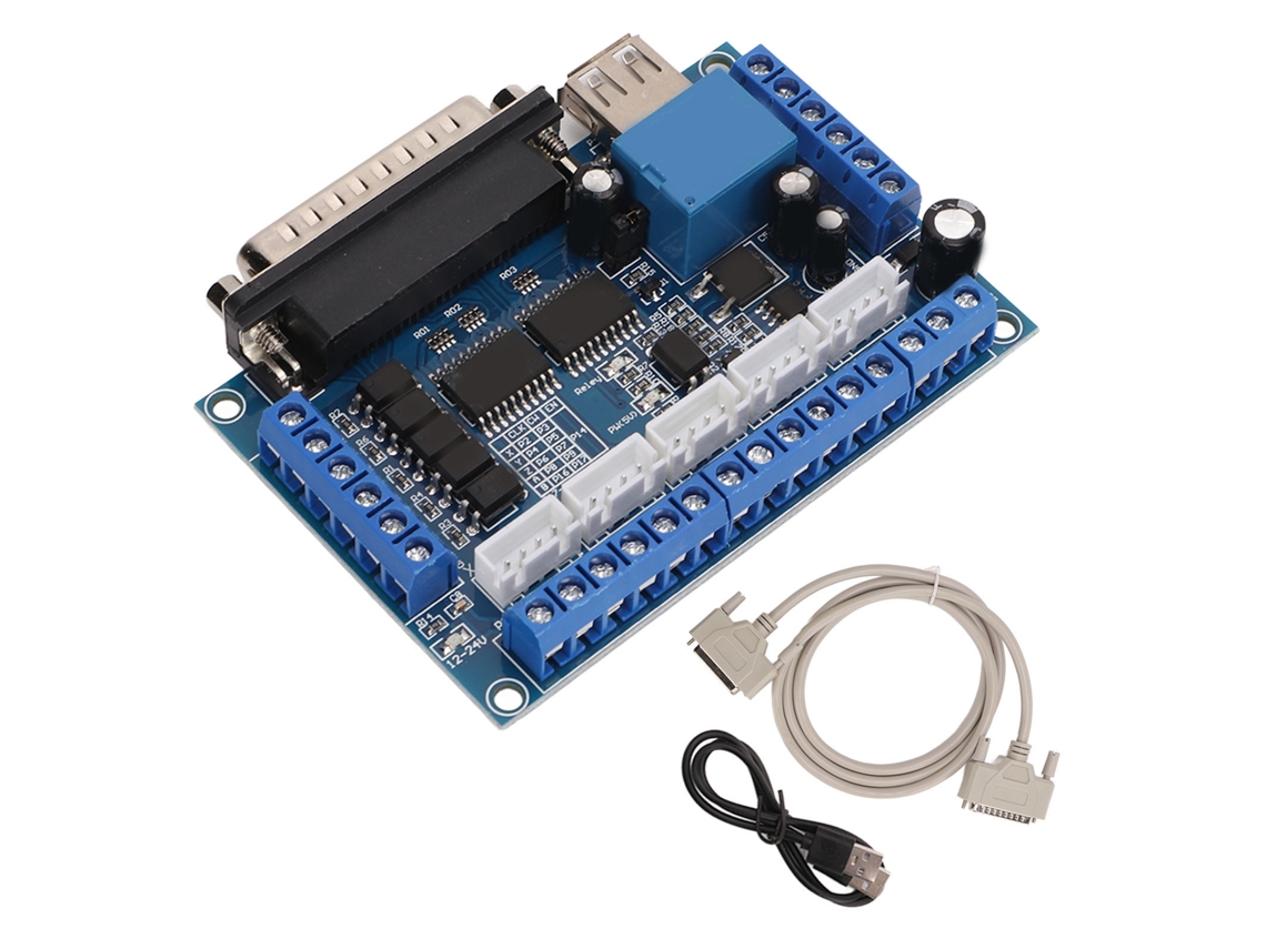 Placa de Interface Driver Motor Passo 5 Eixos Isolamento Optoacoplador Usb