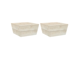 Maison Exclusive - Messa De Jardim 2 Pcs 60x60x30 Cm Madeira De Abeto Impregnada