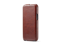 Capa Flip Para Iphone 14 Plus Em Couro Pu Com Proteção Anti-choque, Castanho