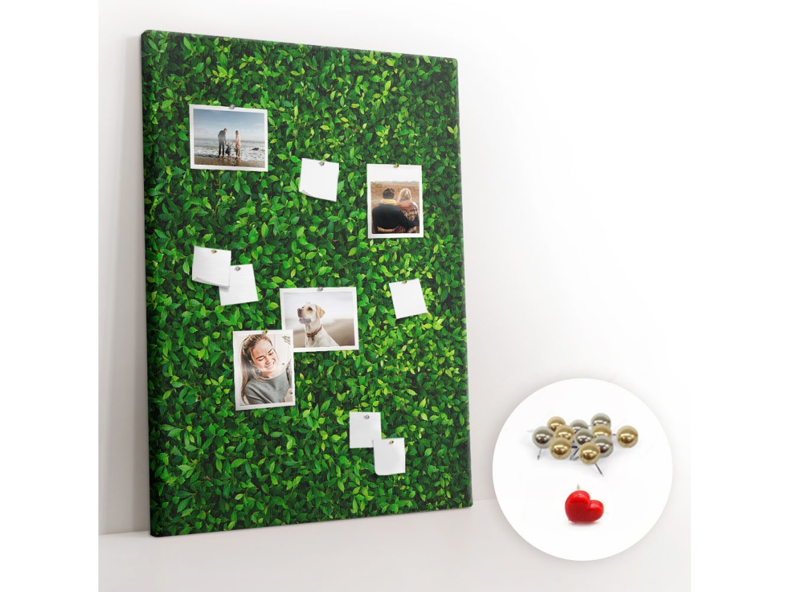 Painel De Cortiça Para Parede Cerca De Folhas De Plantas Para O Escritório Espelharte (100x140 Cm)