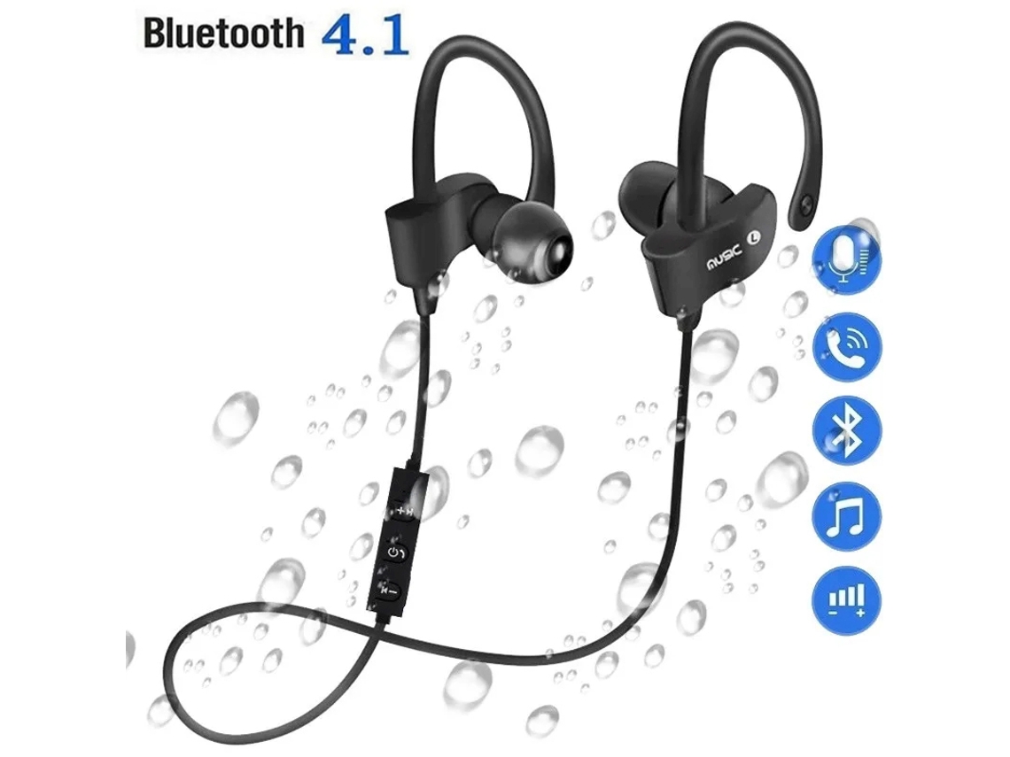 Fones De Ouvido Bluetooth Sem Fio À Prova D'água, Com Microfone Estéreo Para Graves Potentes E Design Intra-auricular.