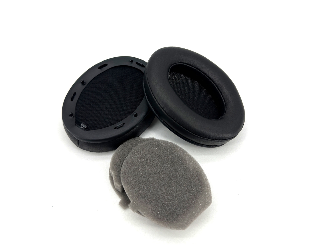 Almofada Para Auscultadores Sony Wh-1000xm3 De Orelhas De Espuma Macia Pele De Carneiro Preto