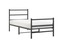 Bed Frame, Bed Frames Vidaxl Preto Aço (90 X 200 Cm)