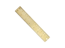 Régua De Latão Para Medição E Desenho, 18 Cm, Dupla Escala