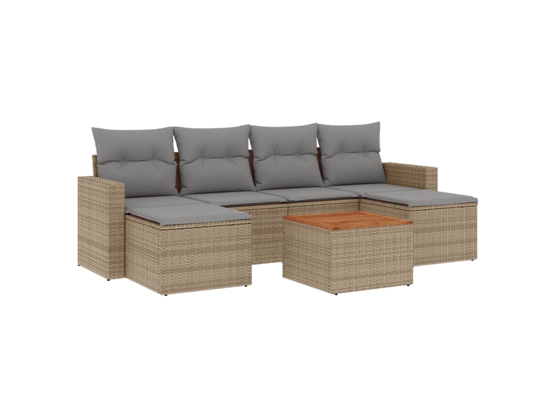 Garden Sofa Set, Garden Sofa Sets Vidaxl Bege Rattan / Vime (n/a)