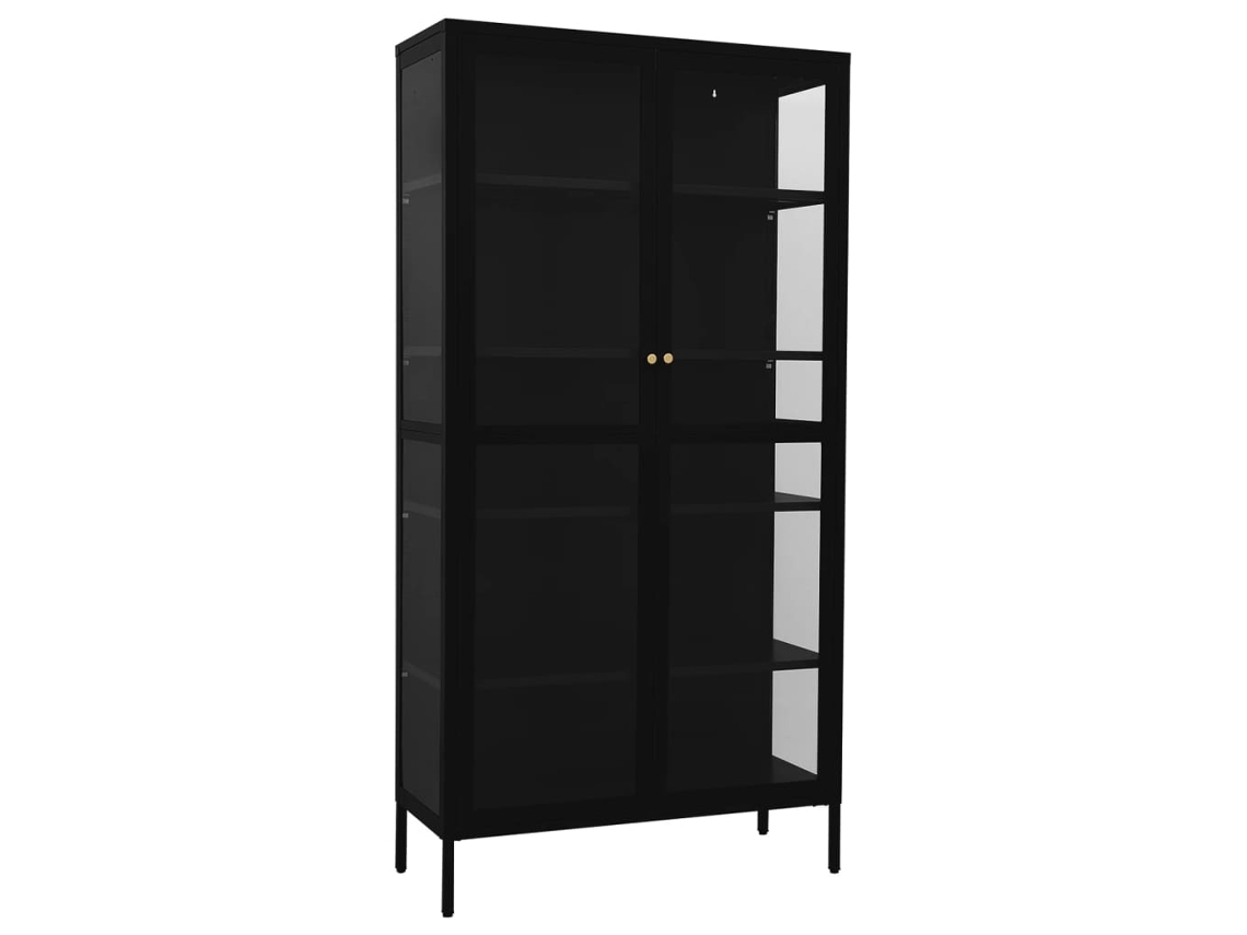 Display Cabinet, Display Cabinets Vidaxl Preto Aço (n/a)