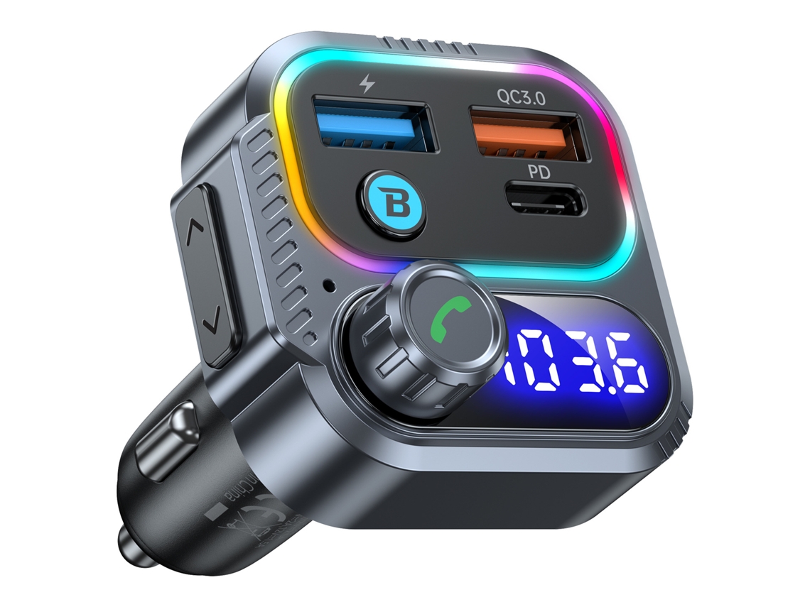 Leitor De Mp3 Bluetooth Para Automóvel, Chamadas Em Modo Mãos-livres, Transmissão De Voz, Pen Usb Com Carregamento Rápido Pd
