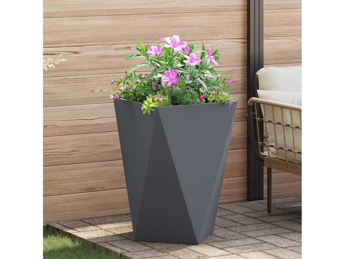 Vidaxl Floreira Antracite 50 X 50 X 75 Cm Aço