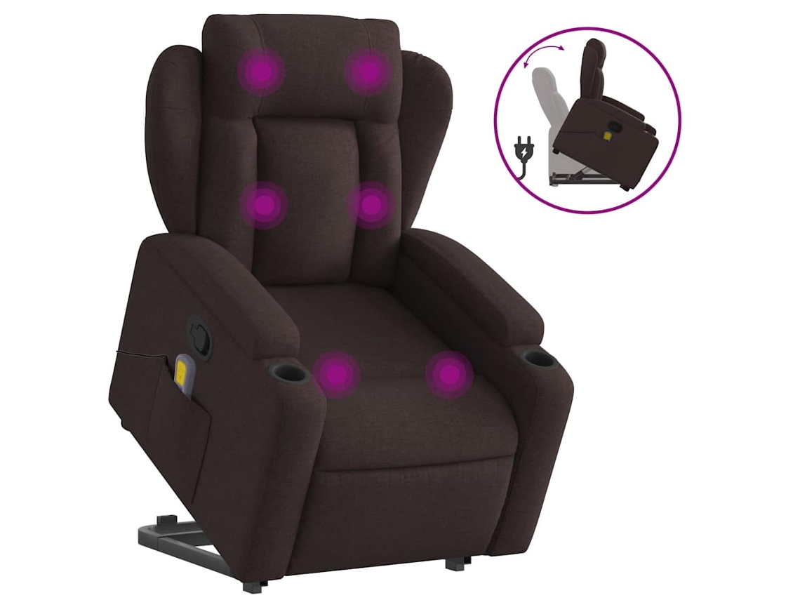 Stand Up Massage Recliner Chair, Stand Up Massage Recliner Chairs Vidaxl Marrom Tecido
