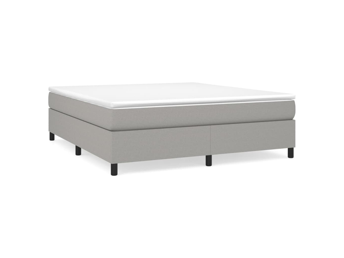 Cama com Molas/Colchão 180x200 Cm em Tecido Cinzento Claro MAISON EXCLUSIVE