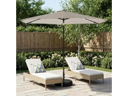 Vidaxl Parasol De Jardim Com Luzes Led E Base 300 X 300 Cm Poliéster