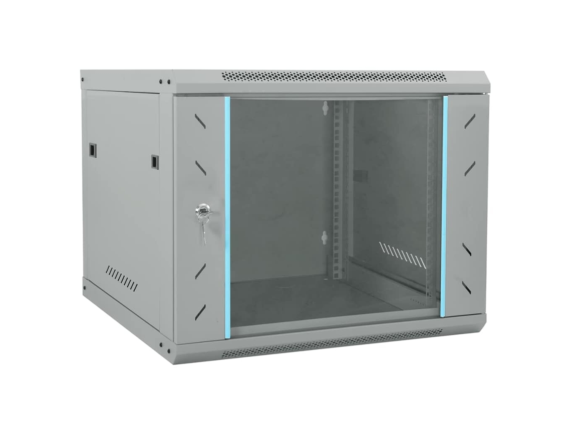 Vidaxl Armário De Rede Com Armazenamento Cinzeto 60 X 60 X 50 Cm Aço