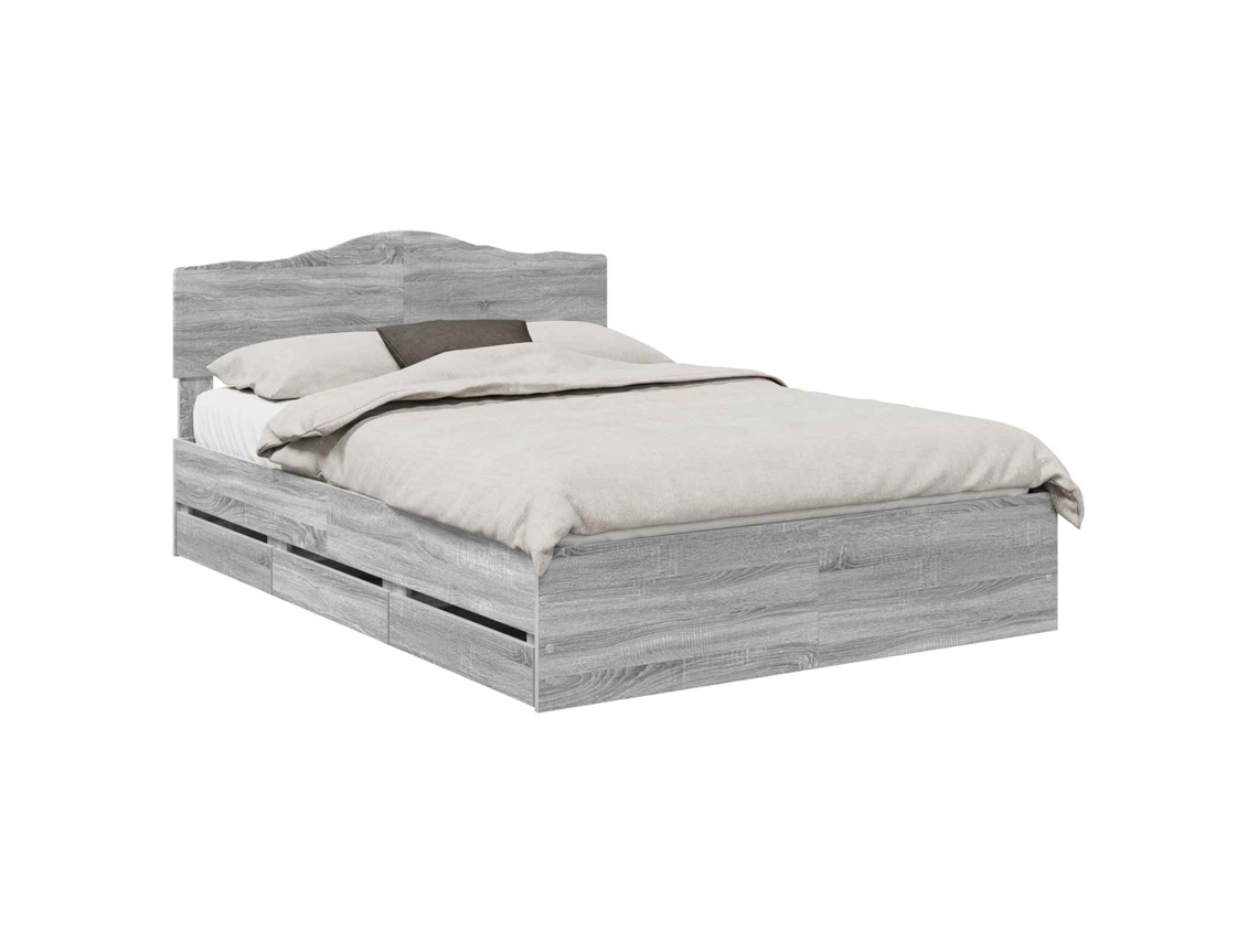 Estrutura de Cama com Gaveta MAISON EXCLUSIVE Cinza Sonoma 140 X 200 cm