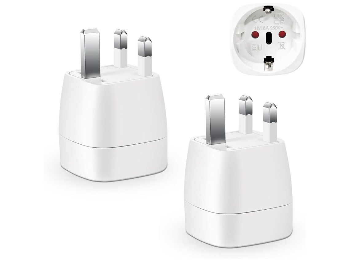 Adaptador De Tomada Britânico(2 Unidades). Adaptador De Viagem Da França Para A Grã, Bretanha