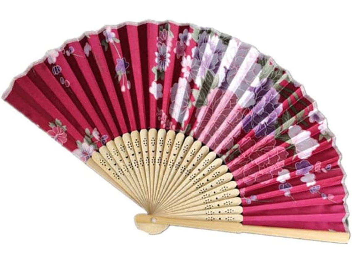 Leque dobrável de bambu vintage para o verão, com flores, ideal para dança chinesa, casamentos e festas. Perfeito para presentear.