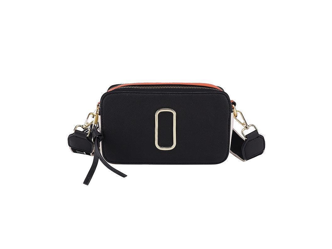 Bolsa Transversal Feminina, Bolsa De Ombro Com Decoração Em Metal, Mini Carteira Quadrada Em Cores Contrastantes SUNNY SPACES (preta)