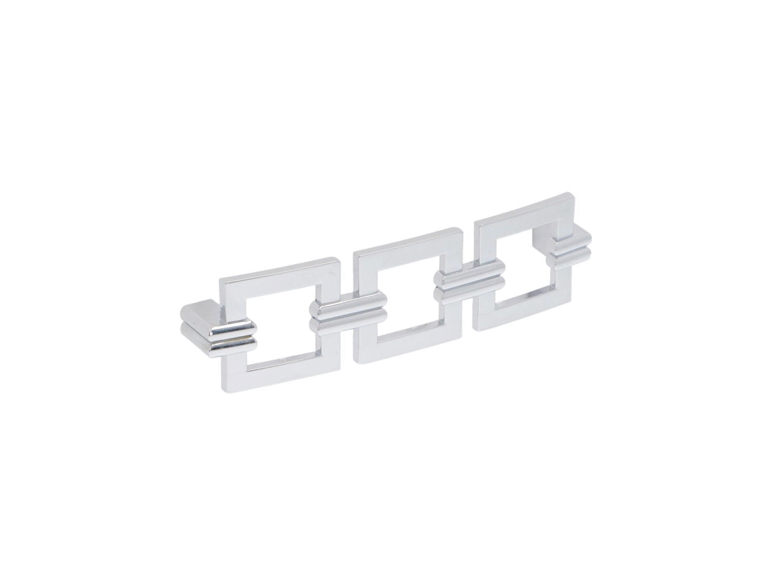 Puxador para Móveis em Zamac com 128 mm de distância entre centros e acabamento Cromado Polido, conjunto de 6 HARDWAREXCHANGE