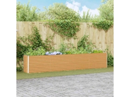 Vidaxl Canteiro De Jardim Elevado Marrom Claro 390 X 50 X 68 Cm