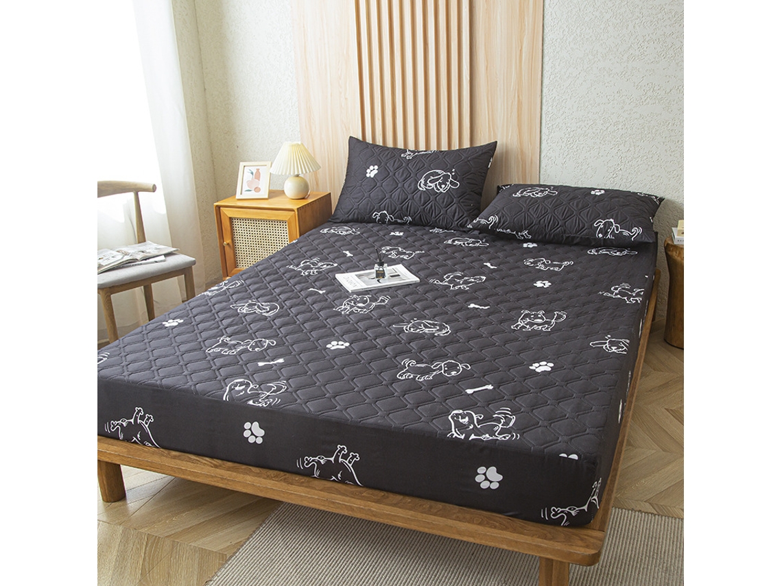 Protetor De Colchão Impermeável Czhhmart( Fitted Sheet) 200cmx220cm (com Par De Fronhas) Cinza