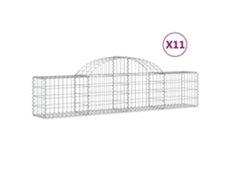 Conjunto 11 Cesto gabião VIDAXL Prateado Ferro (200x30x40/60 cm)
