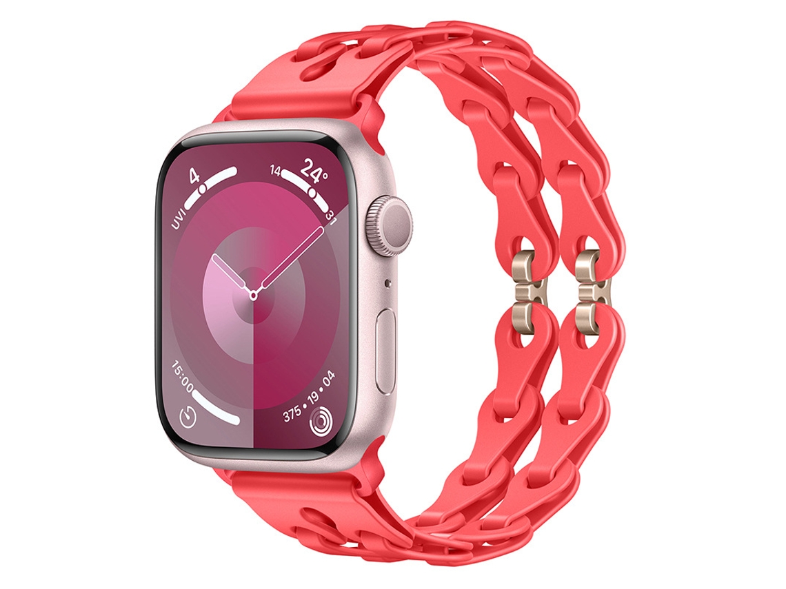 Bracelete Para Apple Watch 38/40/41/42mm Rosa Vermelha Cuich