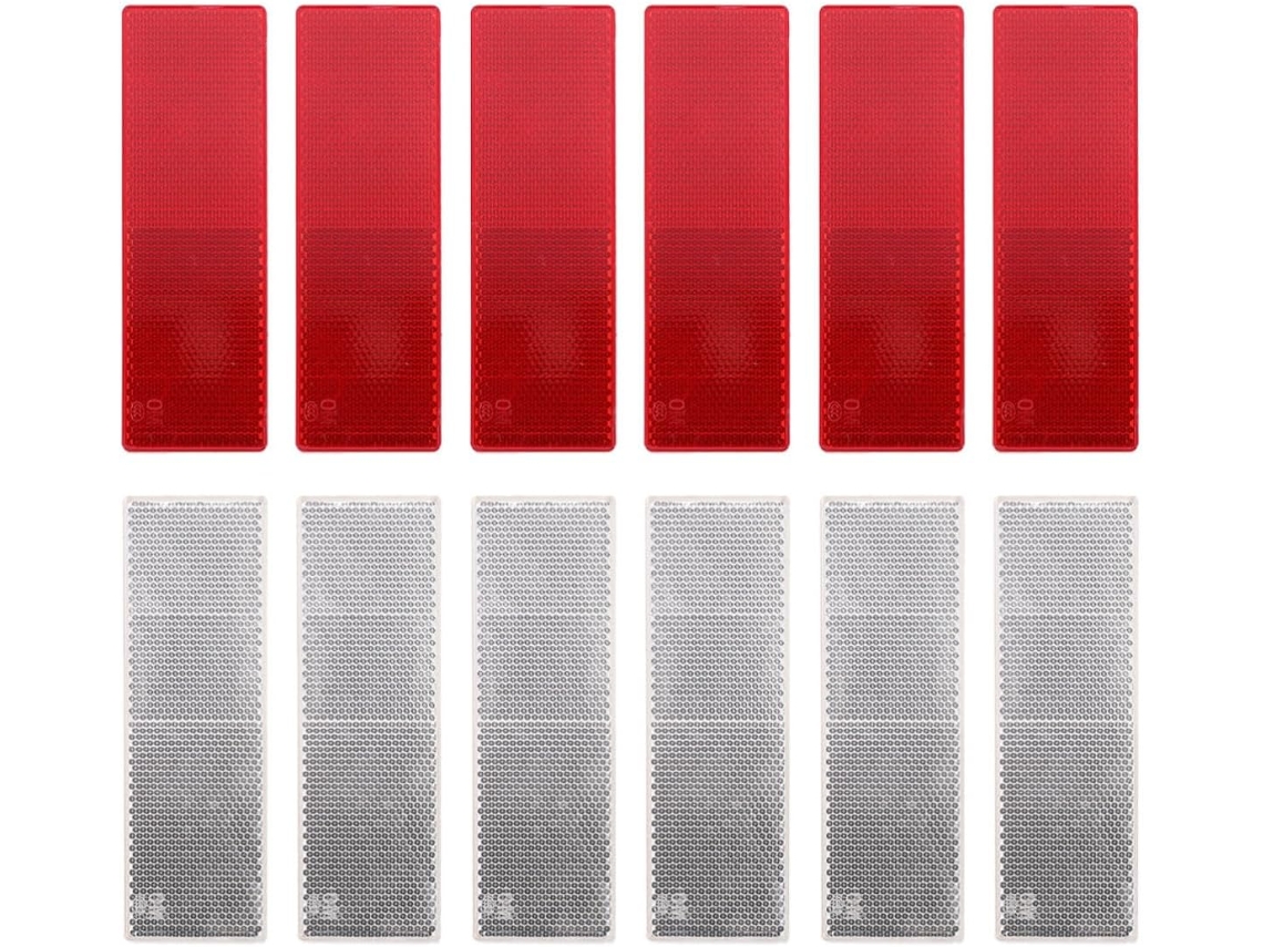 Refletores universais de plástico resistentes às intempéries para veículos (12 unidades)
