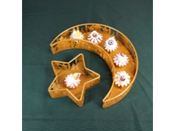 Bandejas de Forma Lua Estrela Dourada para Servir Frutas Sobremesas Decor Table