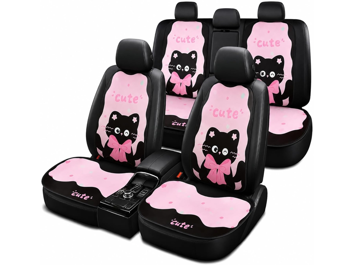 Lote 7 Acessórios De Voyage Roses: Organizadores De Siège Auto Com Bolsas E Proteções Em Couro Para Os Sièges Avant