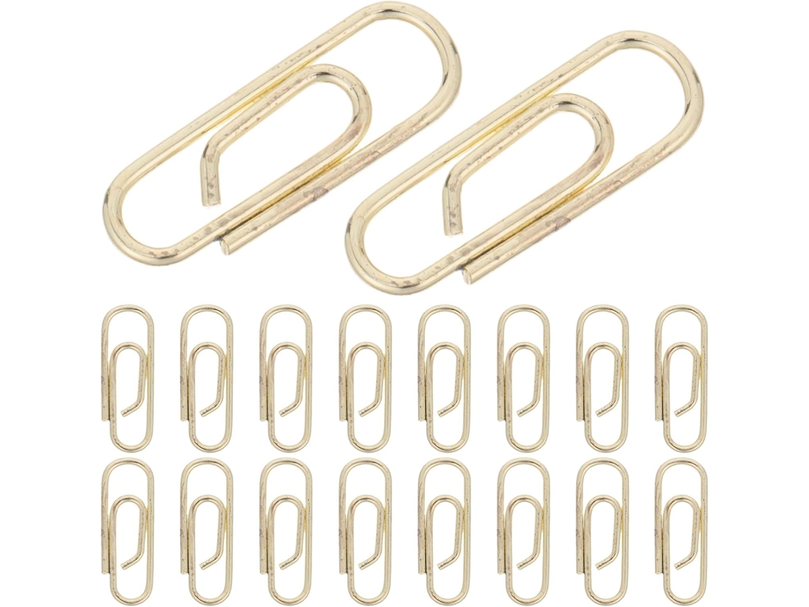 200 Mini Clipes de Metal Dourado, Clipes de Papel de Metal de 15mm para Organização de Documentos, Escritório e Escola