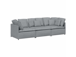 Sofá Modular com Almofadas Tecido Cinzento claro MAISON EXCLUSIVE