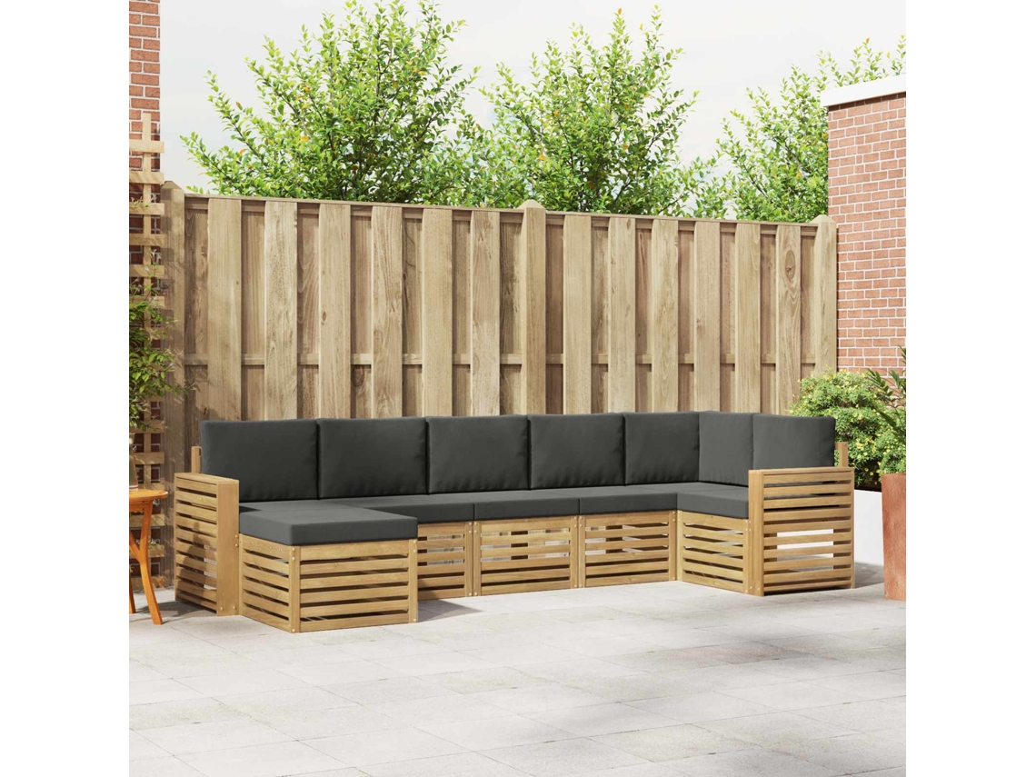 Vidaxl Conjunto De Sofás Para Exterior 7 Unid. Branco E Antracite