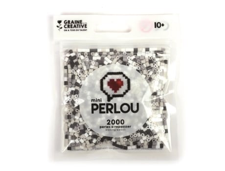 Mini contas de engomar Perlou Camaieu 4 cores Preto Branco Cinza - Perlou