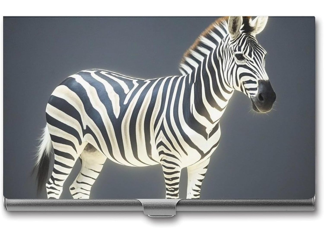 Porta de Visita Fino e Vibrante em Formato Zebra com Leve Organizador