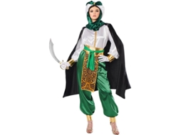 Fato de beduíno verde e branco elegante para mulher
