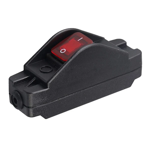 Interruptor De Cabo Em Linha Pl16a 220v Com Botão Liga/desliga Para Eletrodomésticos, Preto E Vermelho