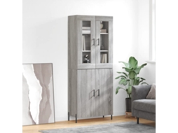 Vidaxl Armário Alto 69,5x34x180 Cm Derivados De Madeira Sonoma Cinza