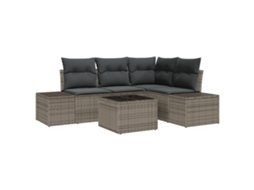 Conjunto 4 Conjunto De Sofá De Jardim Vidaxl Cinzento-claro Vime Pe
