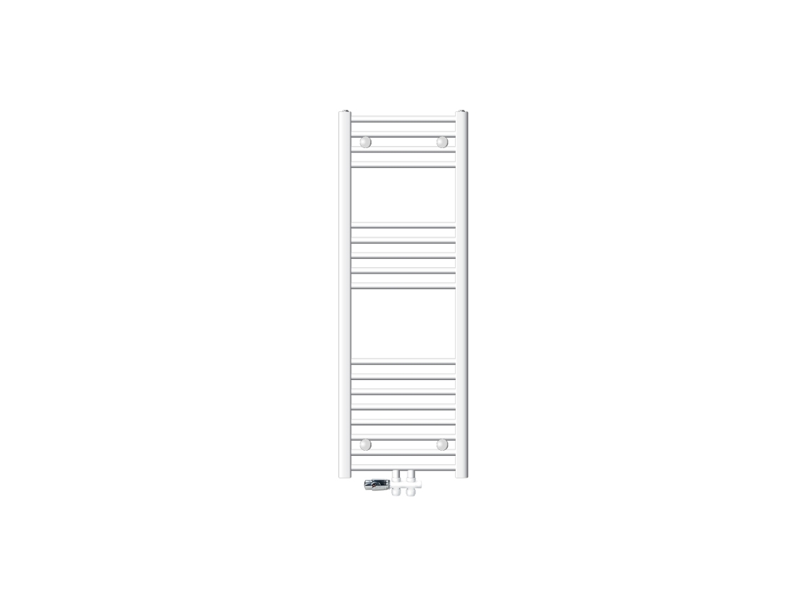 Radiador Banheiro Conexão Central 400x1200 Mm Branco Reto Com Jogo de Conexão Luxebath