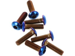 Conjunto De 8 Parafusos De Volante M5x0,8 Em Metal Azulado, Fixadores Redondos Para Automobilismo.