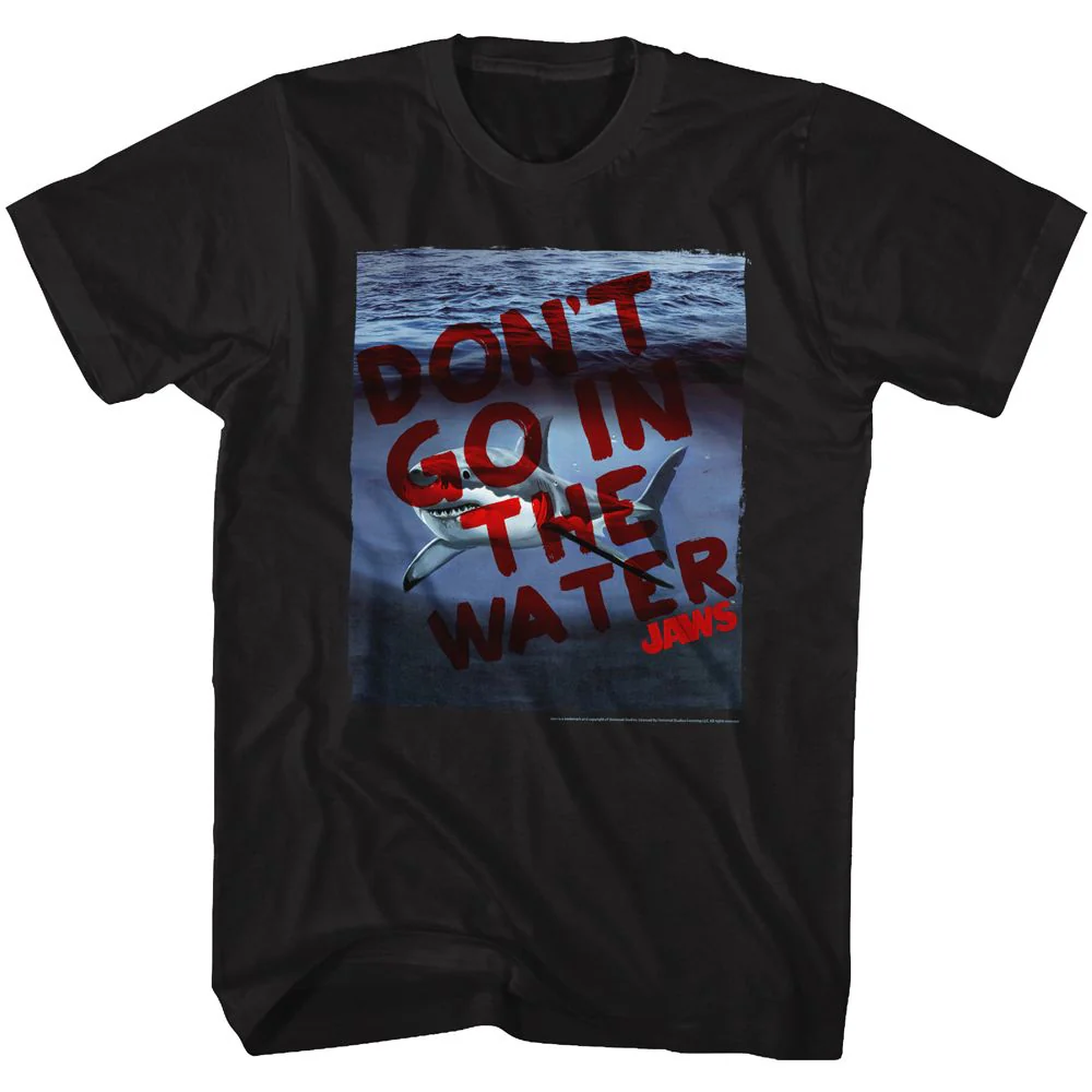 Unisex Adult T-shirt Rockinstone Jaws Movie Don't Go Black Sizes